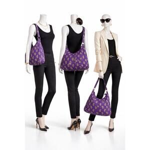 Vera Bradley Simple Violet Paisley Quilted Shoulder Tote Bag Purple Cotton